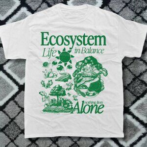 White-Ecosystem Life In Balance Nature Science Graphic Tee